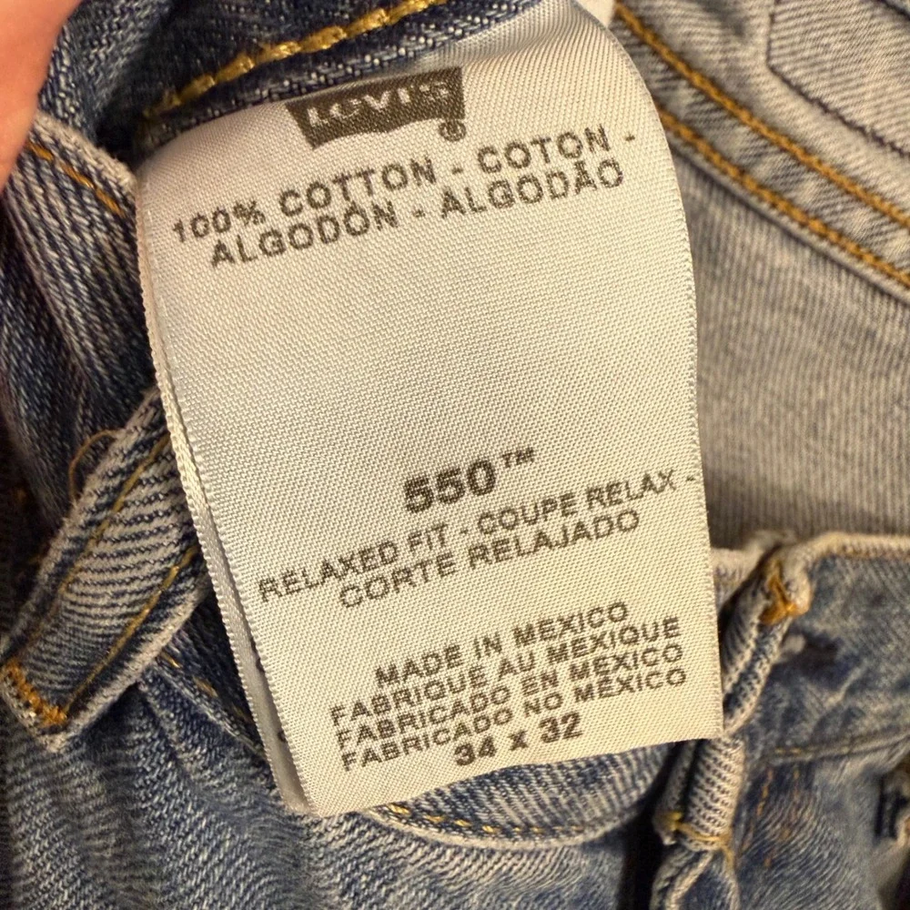Levis 550 Relaxed Fit Jeans Mens 34x32 Medium Wash Blue Denim Tapered